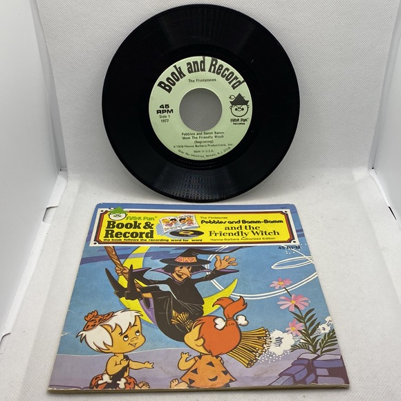 The Flintstones Pebbles and Bamm-Bamm and the Friendly Witch Book & Record 1977 - Picture 13 of 15